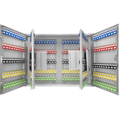Digital Lock Grey Key Holder Box - Store Up To 400 Keys Adjustable Steel Cabinet Wall Mount Design Colorful Tags For Quick Spotting 400 With Construction Secure Storage Mountable Organized Handling