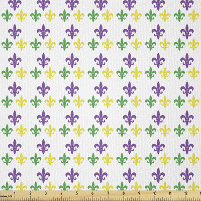 Chuk Fleur De Lis in Mardi Gras Carnival Colours Festival Multi-Purpose Fabric