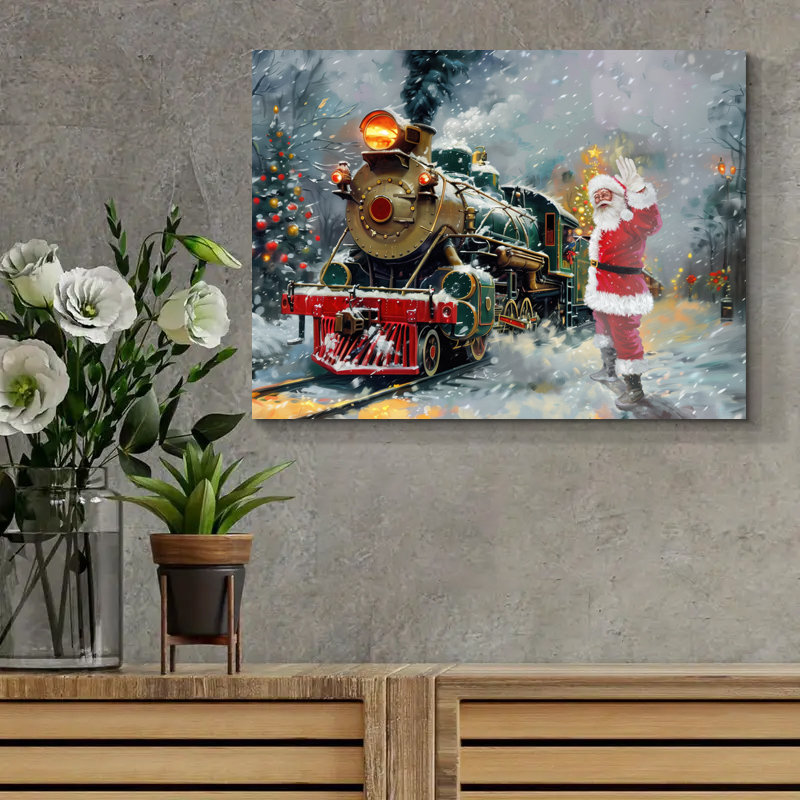 Arbre de Noël, art mural sur toile, H 24 po x l 36 po