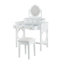 Coiffeuse compacte avec miroir réversible, coiffeuse avec tabouret, coiffeuse compacte pour petits espaces, blanc