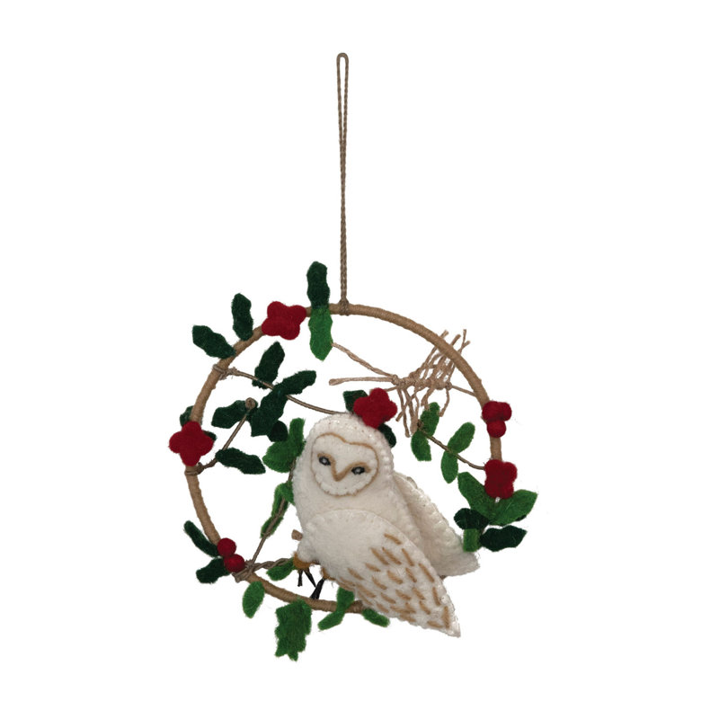 Wool Felt Owl In  Ornament