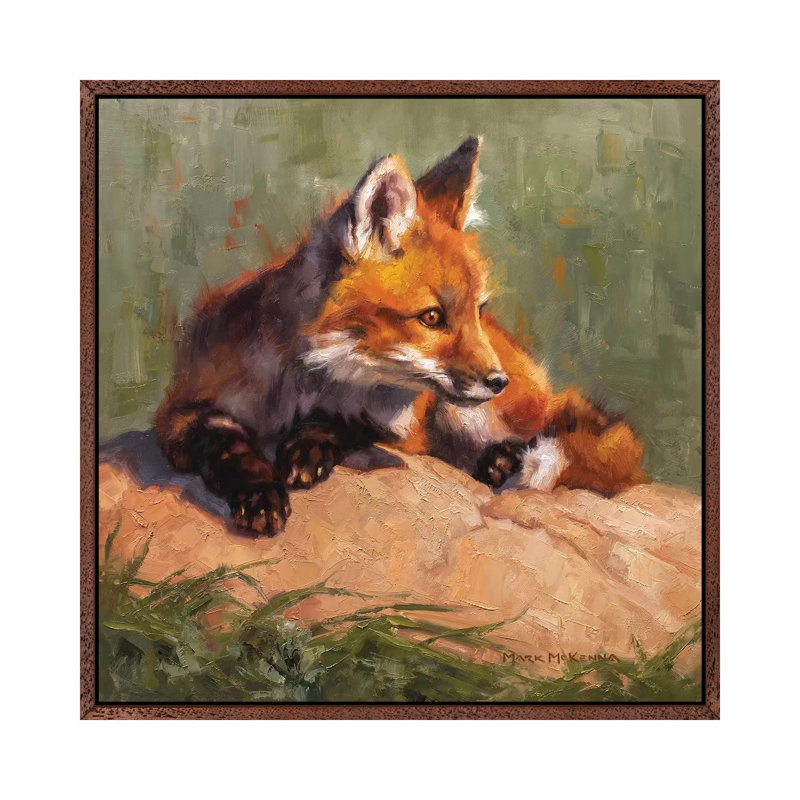 Midday Lounge 1 Piece Painting on Canvas, 93.98 cm H x 93.98 cm W, Classic Brown Wood Framed