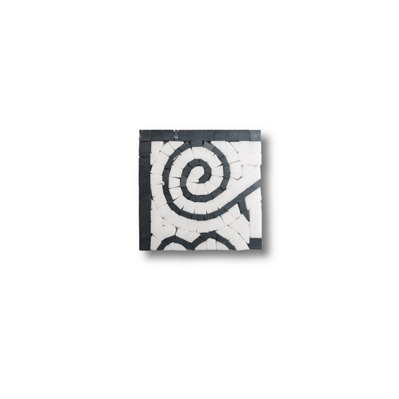 4 in. x 4 in. Marble Tile, White/Brown