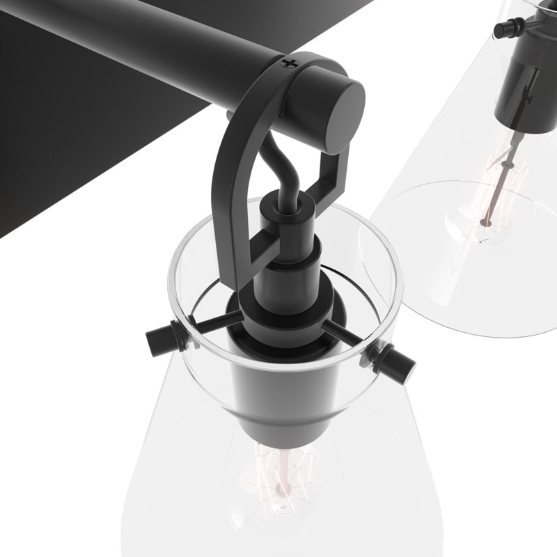 Avelina 24 in. 3-Light Modern Dimmable Vanity Light in Matte Black with Clear Glass Shade