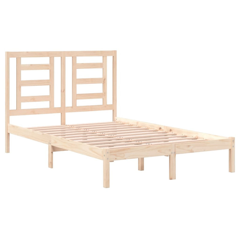 Bed Frame Solid Wood, 120 x 200 cm, Brown