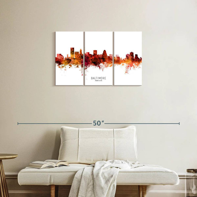 Rampers de Baltimore, Maryland Skyline III, H 20 po x l 33 po