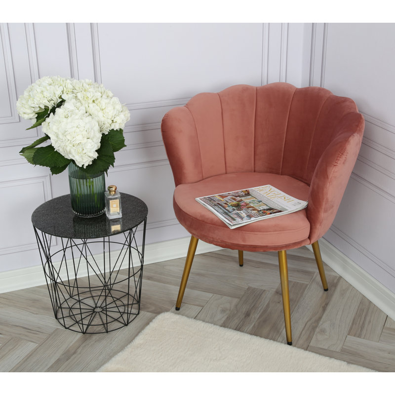 Octavius Velvet Barrel Chair, Dusty Pink