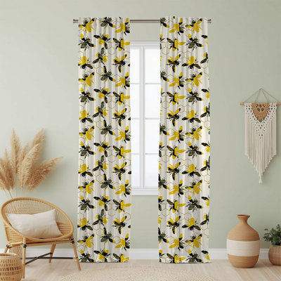 Semi Sheer Animal Print Curtain Single Panel