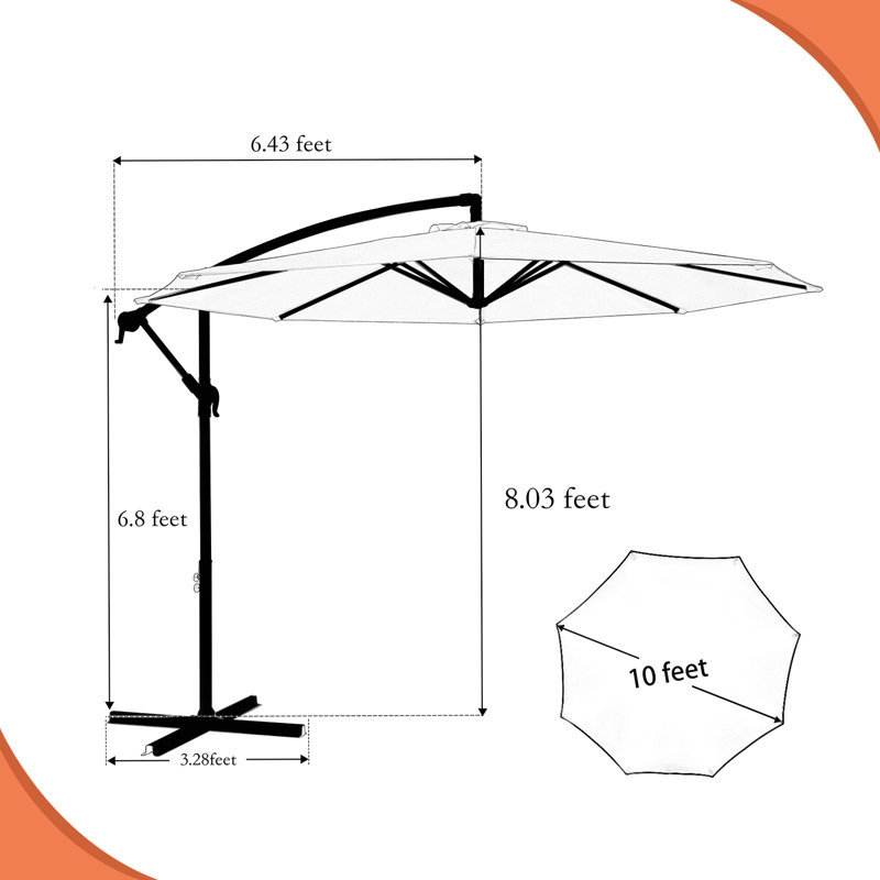 Gordonville 120'' Cantilever Umbrella, Apple Green