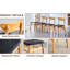 Table et chaise pliables: plateau de table en pierre frittée usée, pieds en bois d'hévéa, coussins confortables en polyuréthane, bureau d'étude avec sièges rembourrés robustes