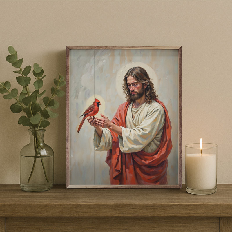 Jésus et le cardinal, H 30 po x l 24 po