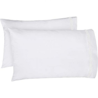 400TC Double Embroidery Cotton Sateen Pillowcases (Set Of 2)