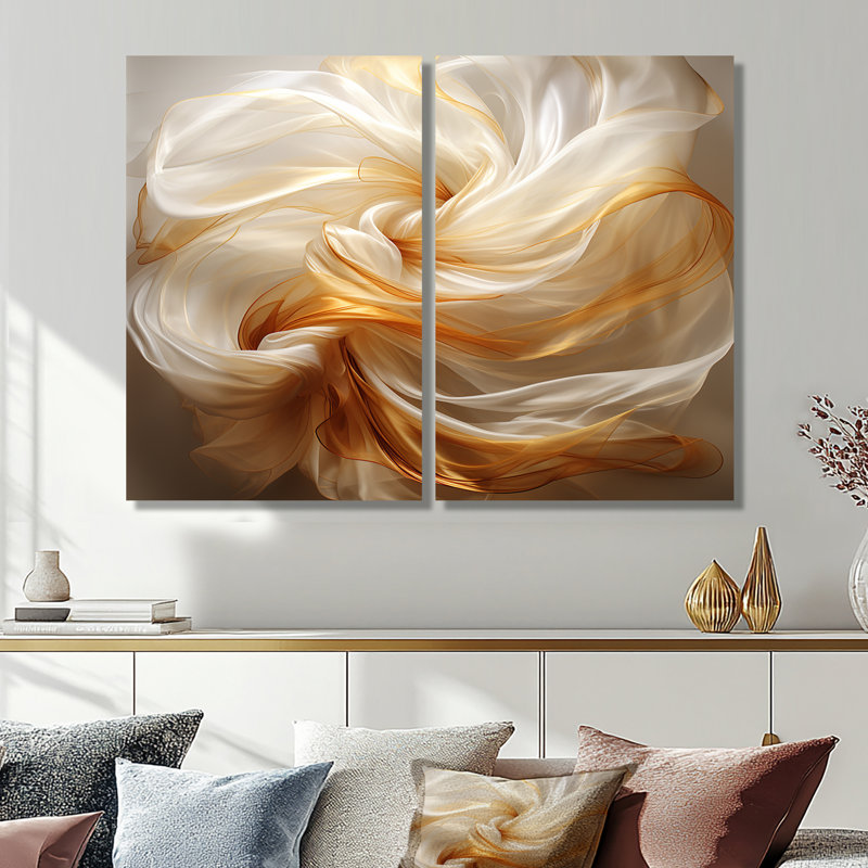 «Satisfaction liquide», art abstrait surdimensionné, vagues abstraites, Toile tendue, Ne s’applique pas, H 36 po x l 48 po