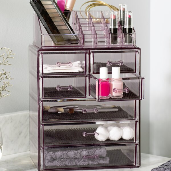 1pc Luxury Acrylic Material Transparent Large Capacity Stackable Drawer  Organizer For Lipsticks, Nail Polishes, Perfumes And Other Cosmetics, With  Double Size Options, Ideal For Home Use