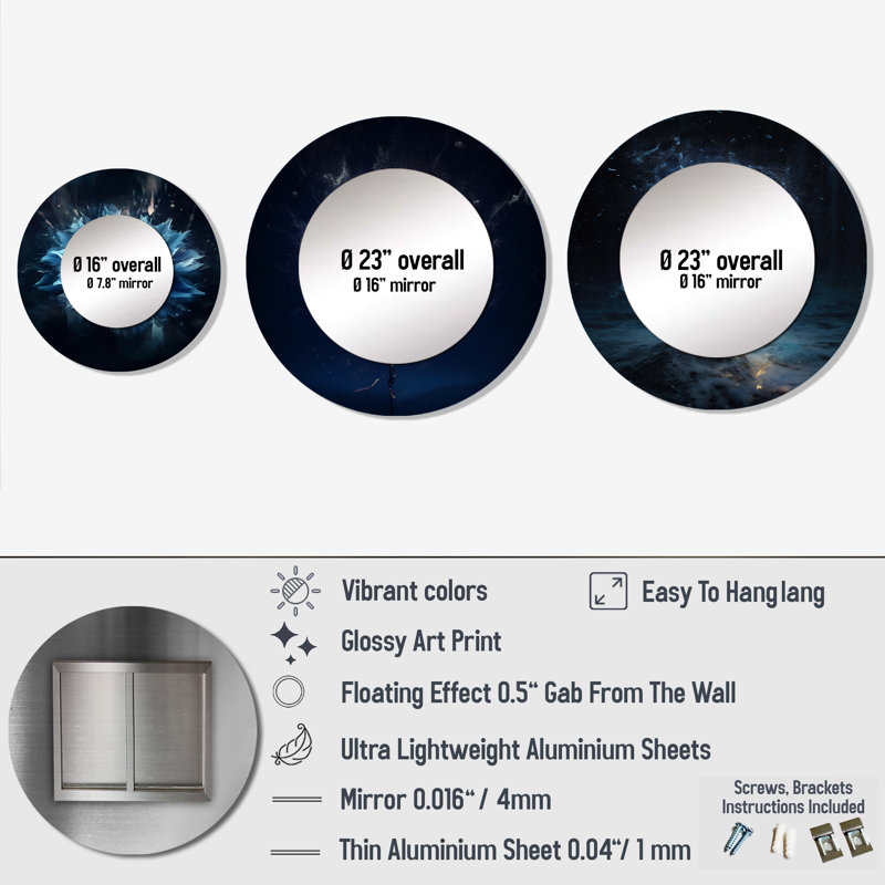 Narendra Metal Round Mirror