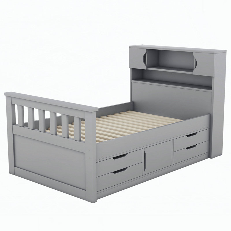 Ignacy Bookcase Bed, Gray