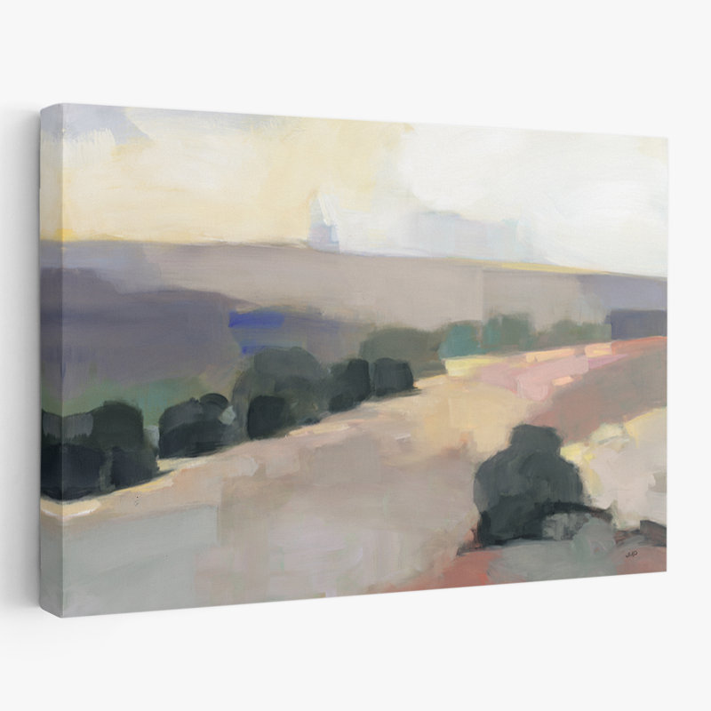 Art abstrait et bleu clair dans la vallée, H 32 po x l 48 po