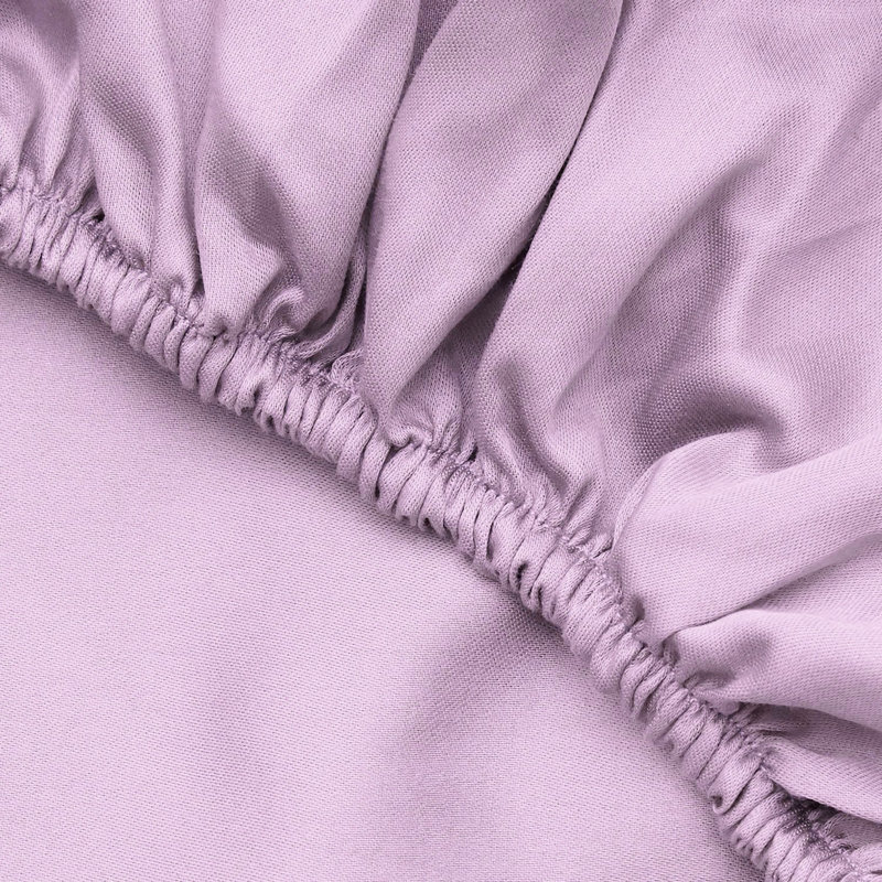 Premium Ranforce Fitted Sheet, Lilac, 63 x 79 + 11.8 Deep Pocket | 100% Cotton, 3.4 oz/sq ft | Machine Washable at 104°F, Soft & Durable | Perfect for Luxurious Bedding Experience