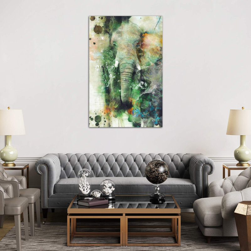 Elephant by Riza Peker - Wrapped Canvas Print, 66.04 cm H x 45.72 cm W x 1.91 cm D