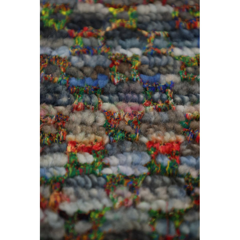 Tapis rectangulaire unique de 8 pi 9 po x 11 pi 9 po bleu