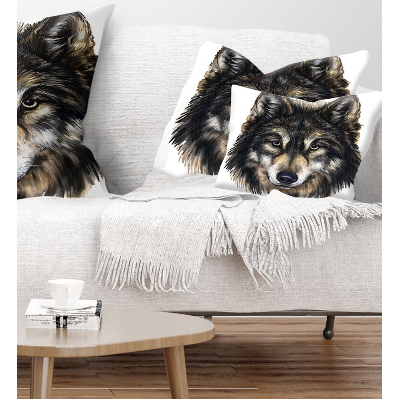 Wolf Head - Animal Printed Throw Pillow