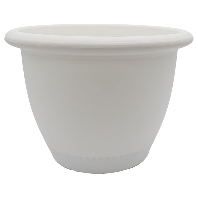 The HC Companies Sevilla Self-Watering Pot with Internal Disk, 12 Inch, White, White, 8.75" H x 12" W x 12" D