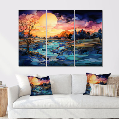 Ensemble de salon coucher de soleil coucher de soleil coloré horizon I - lever de soleil