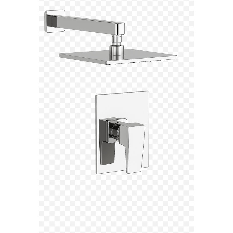 Abruzzo Pressure Balance Shower Head with 8-Inch 1.8 GPM Rain Shower Head, Valve Included, Polished Chrome
