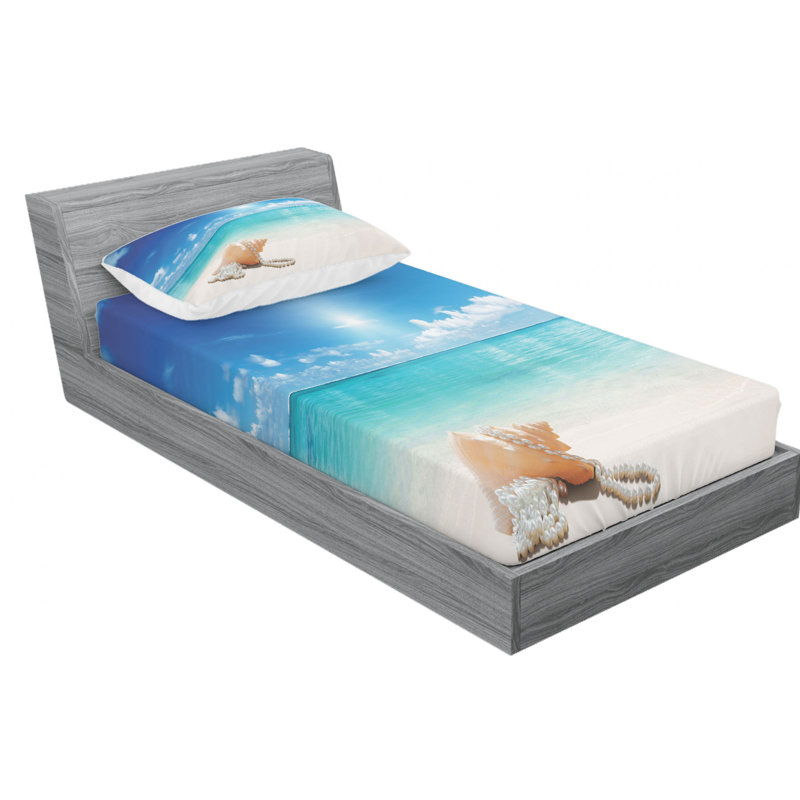 Seashells Microfiber Sheet Set, Twin XL Sheet Set with Fitted Sheet