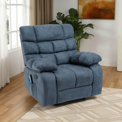 Fauteuil inclinable électrique Zoi, 5 modes de massage, tissu capitonné gris