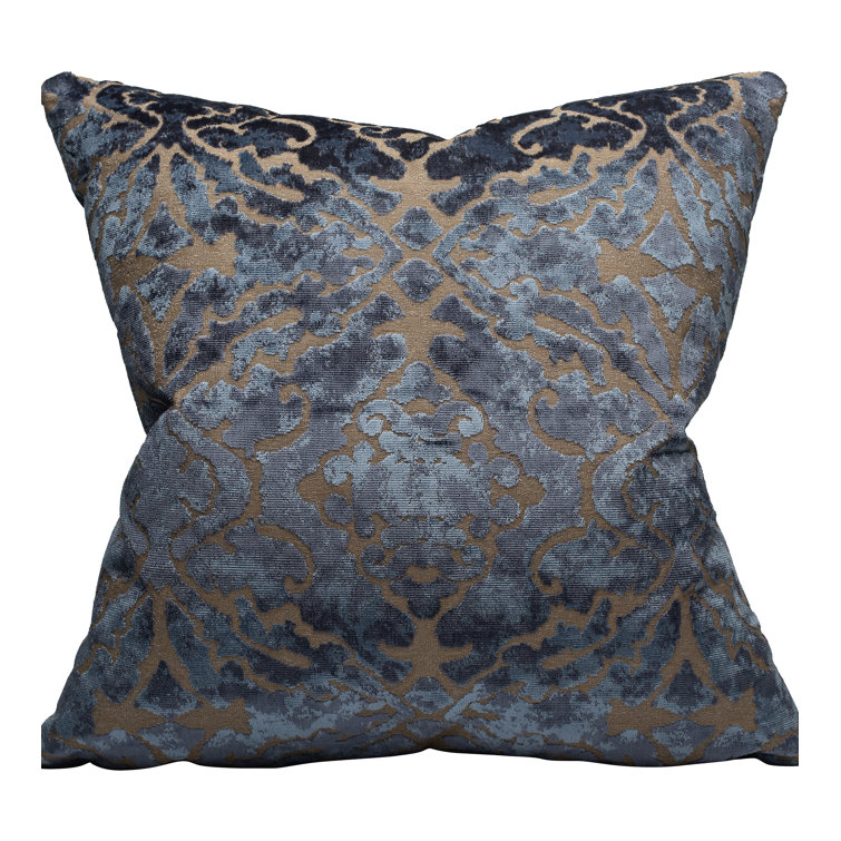 Porcelain Damask Reversible Throw Pillow