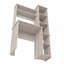 Bureau Aramis, cinq tablettes, deux tablettes supérieures, gris clair