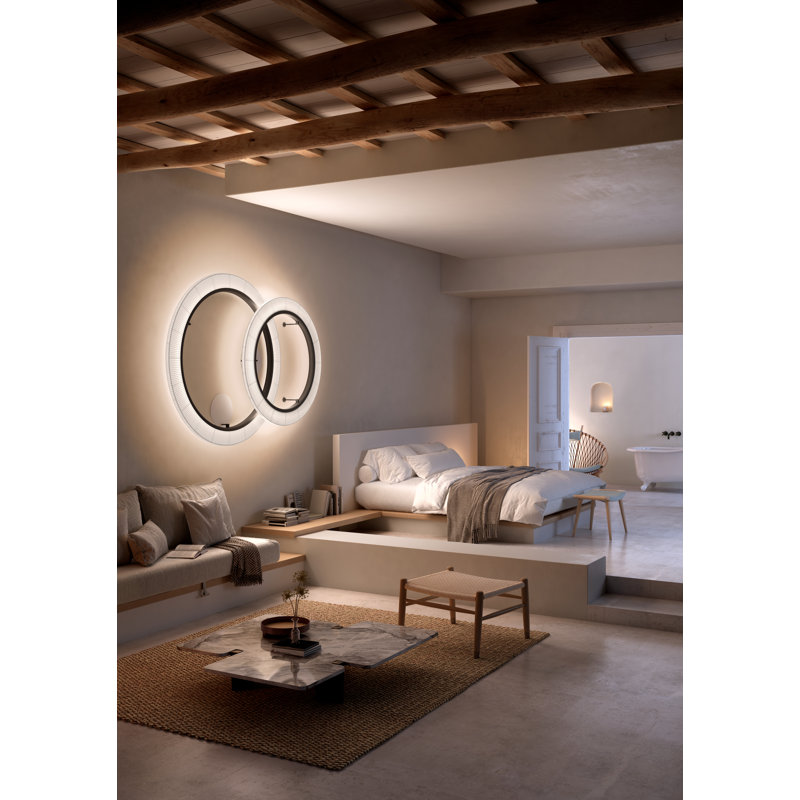 Roda 1 - Light LED Semi Flush Mount, White Ribbon