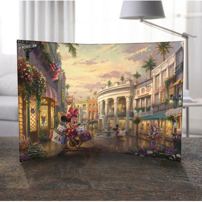 Disney Minnie Mouse Rock the Dots on Rodeo Drive Curved Acrylic Print