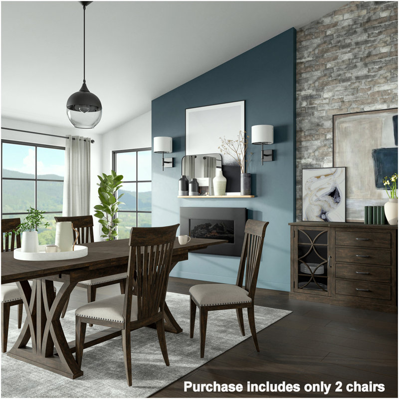 Ensemble de 2 chaises de salle à manger à garniture cloutée Grant