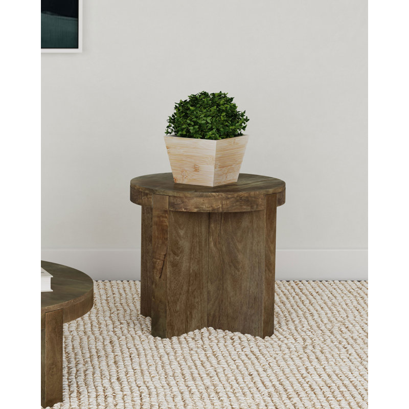 Table de bout ronde en bois de manguier Filomela