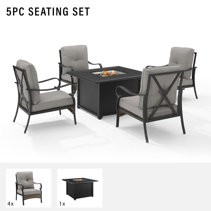 Daive 4 - Person Patio Conversation Set with Cushions