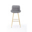 30 po, 2 tabourets de bar, tissu en velours gris avec repose-pieds, pieds dorés, siège chic pour 2 pièces, tabouret haut simple-1229282265