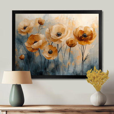 Lueur dorée de fleurs de renoncule - art mural Renoncule