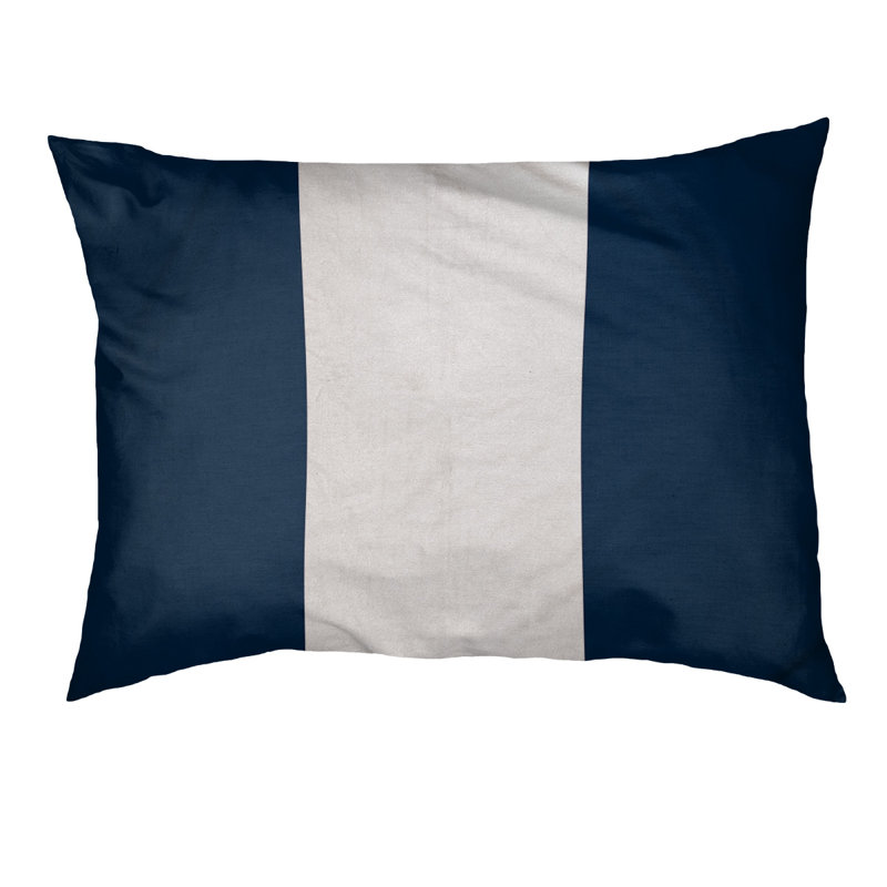Coussin pour chien Denver, Moyen (H 6,5 po x l 40 po x P 30 po), Bleu marine/blanc