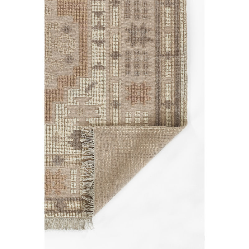 Damaris Oriental Handmade Flatweave Wool/Cotton Area Rug in Orange/Brown, Rectangle 8' x 10'