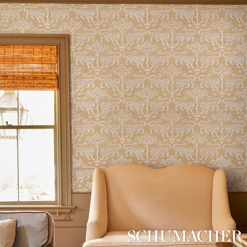 Woodland Leopard Sisal Wallpaper, Oatmeal