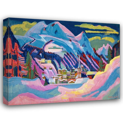 «Davos in Winter. Davos in Snow» par Ernst Ludwig Kirchner - Art mural sur toile tendue avec châssis