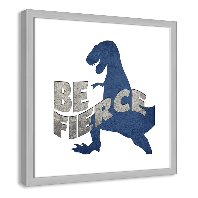 «Be Fierce be Brave», art encadré, H 17 po x l 17 po x P 1,18 po, Cadre argenté