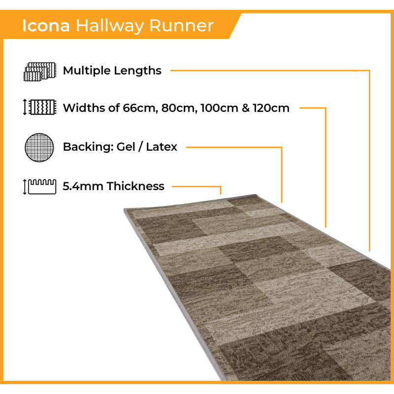 Tufan Runner Geometric Hand Woven Area Rug, Rectangle 120 x 150cm