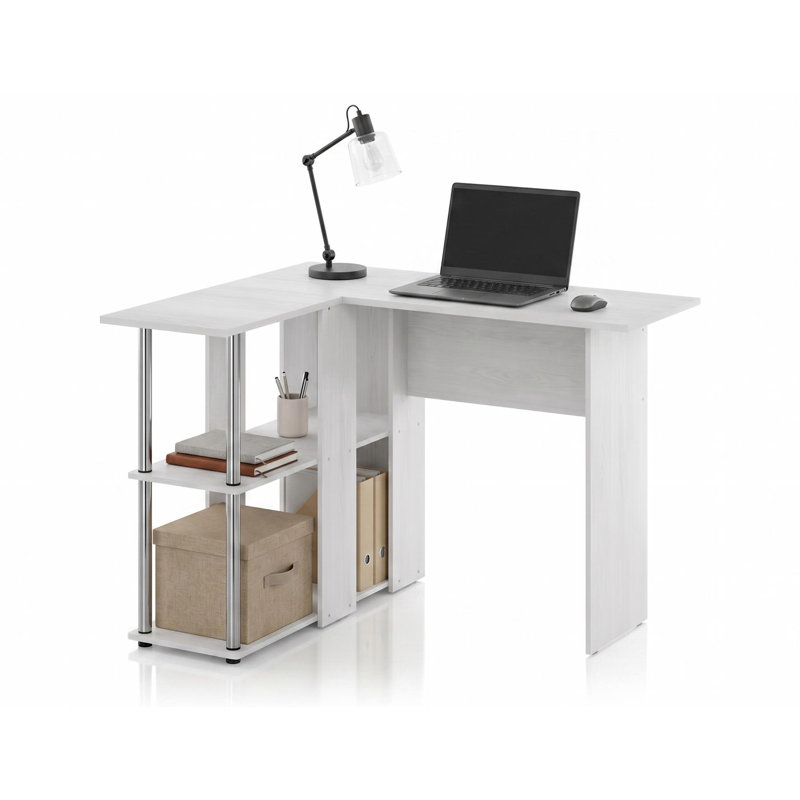 Plastic / Acrylic Computer Desk, White/Silver