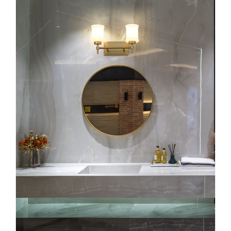 Meuble-lavabo 2 lumières Zowie, Or
