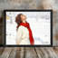 Art encadré noir, femme bohémienne, impression de paysage enneigé impressionniste-629873271