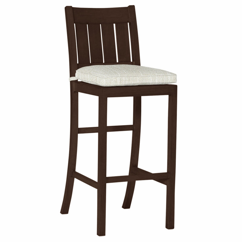Tabouret de bar en aluminium 30 po Club - Acajou, Pas de soudure, Chambray Rollo, Acajou