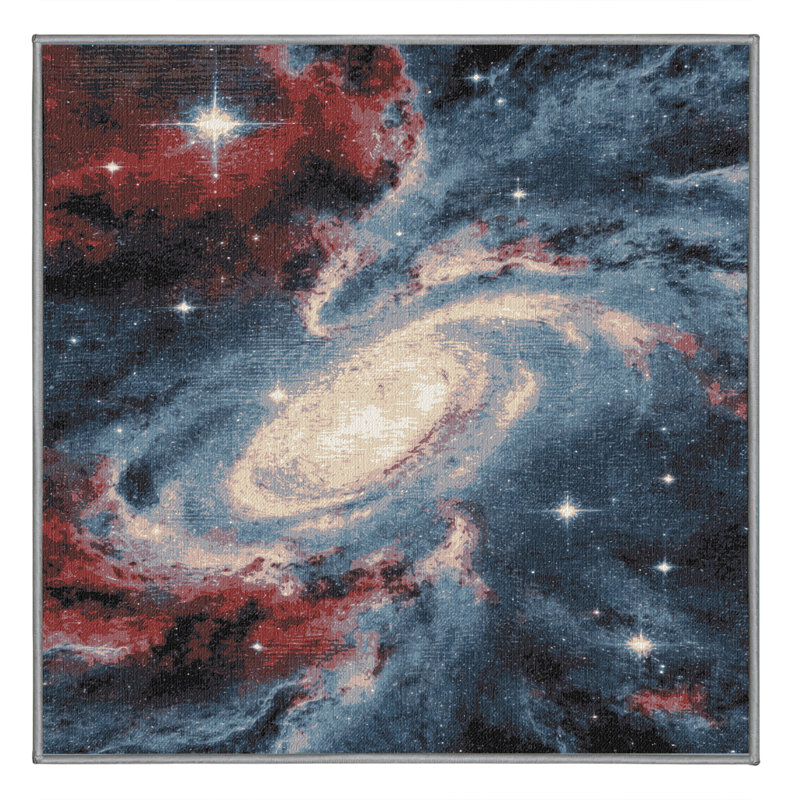 Tapis mauve lavable à la machine, Carré 8 pi